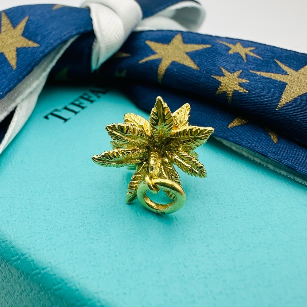 RARE Tiffany & Co. 18K Yellow Gold Palm Tree Charm with Packaging - Picture 4 of 8